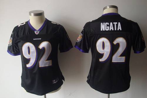 Ravens #92 Haloti Ngata Black Women's Alternate Stitched NFL Jersey